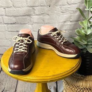 Propet Walking Shoe leather brown tan rubber sole comfortable sneaker oxford 7.5